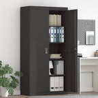 Storage Cabinet 2 pcs Black 90 x 40 x 180 cm Cold-Rolled Steel