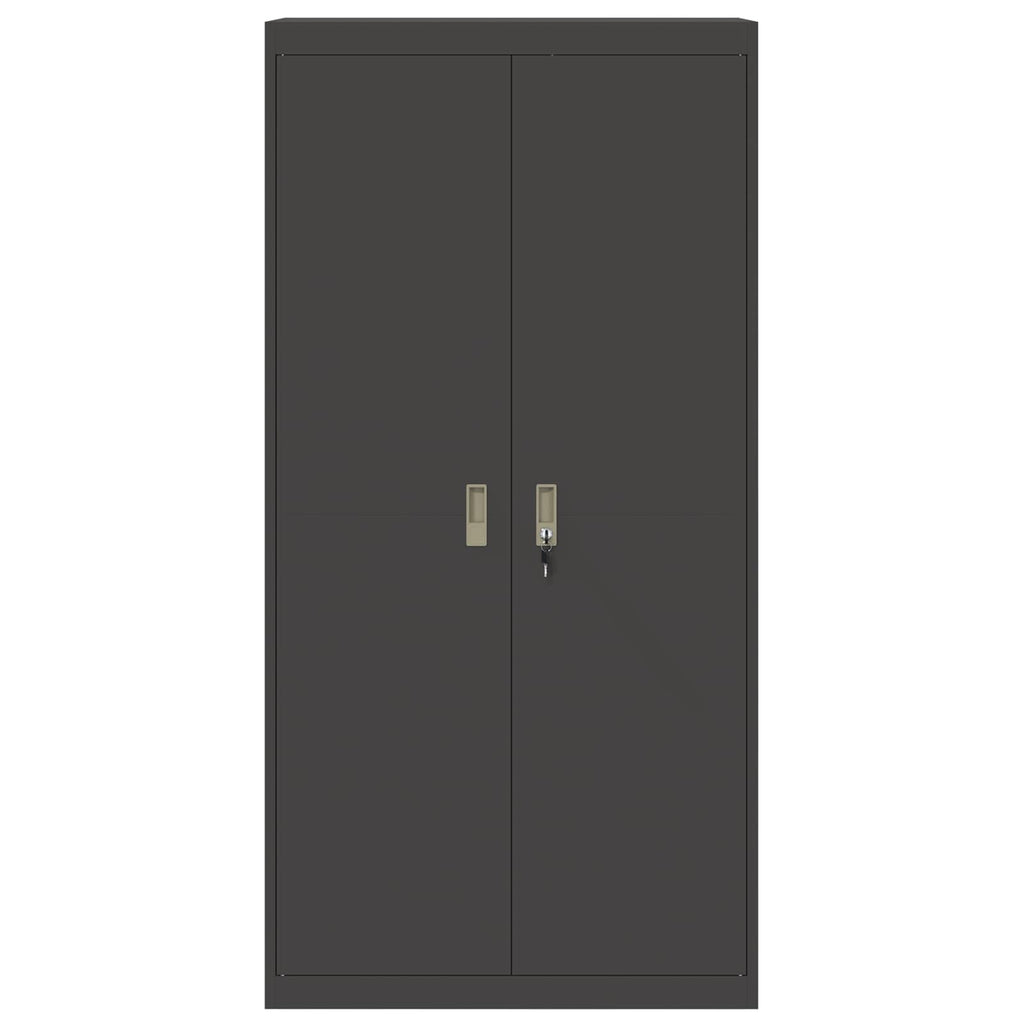 Storage Cabinet 2 pcs Black 90 x 40 x 180 cm Cold-Rolled Steel