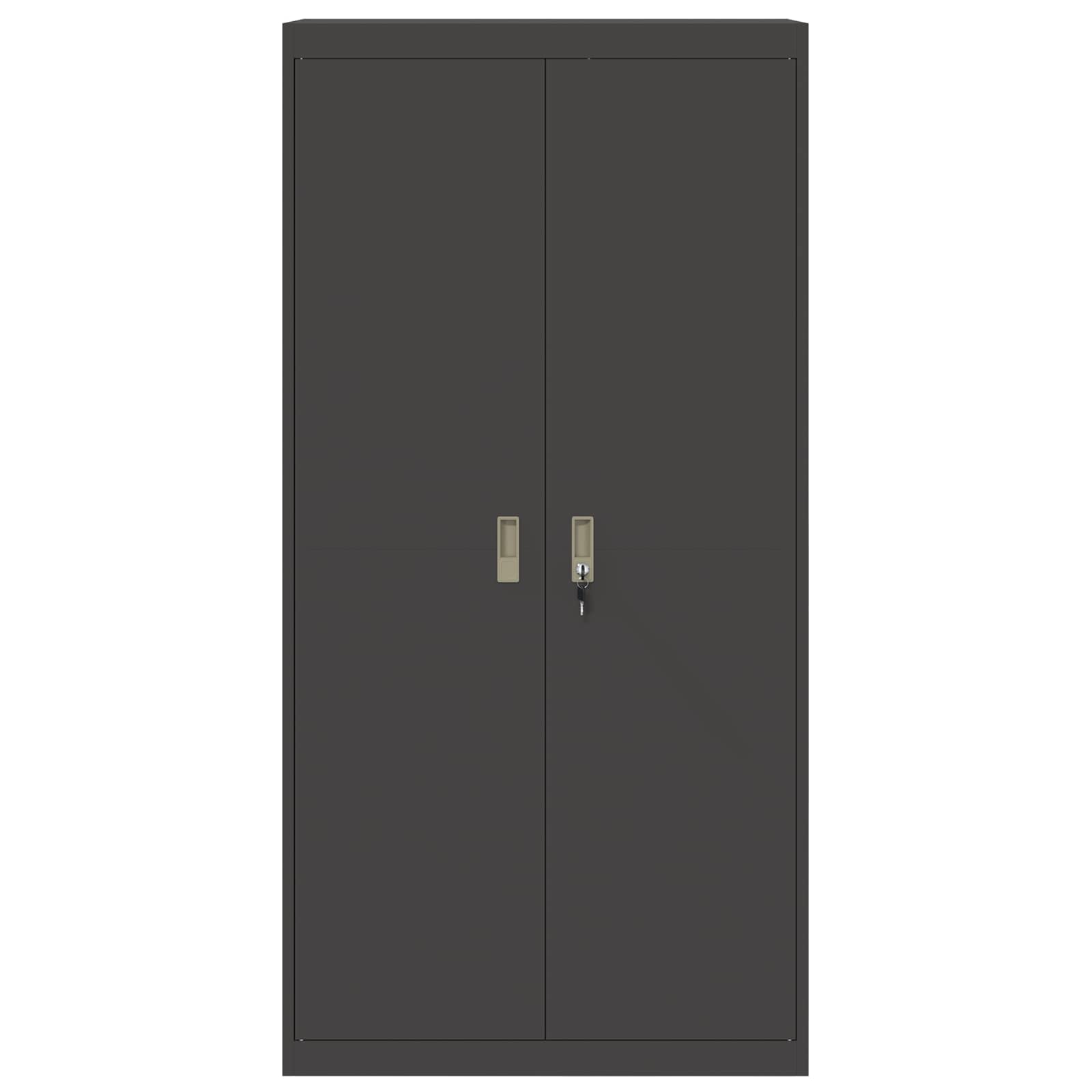 Storage Cabinet 2 pcs Black 90 x 40 x 180 cm Cold-Rolled Steel