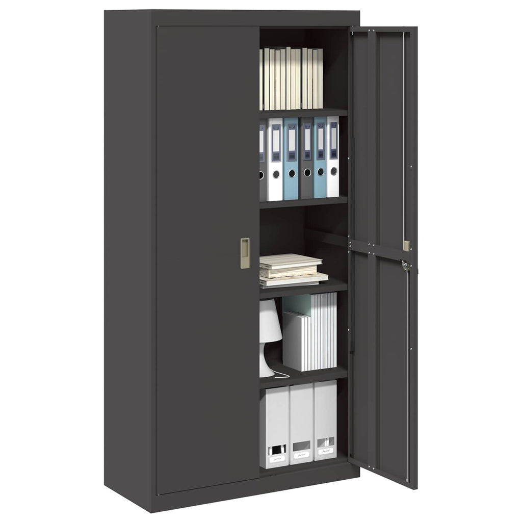 Storage Cabinet 2 pcs Black 90 x 40 x 180 cm Cold-Rolled Steel