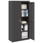 Storage Cabinet 2 pcs Black 90 x 40 x 180 cm Cold-Rolled Steel