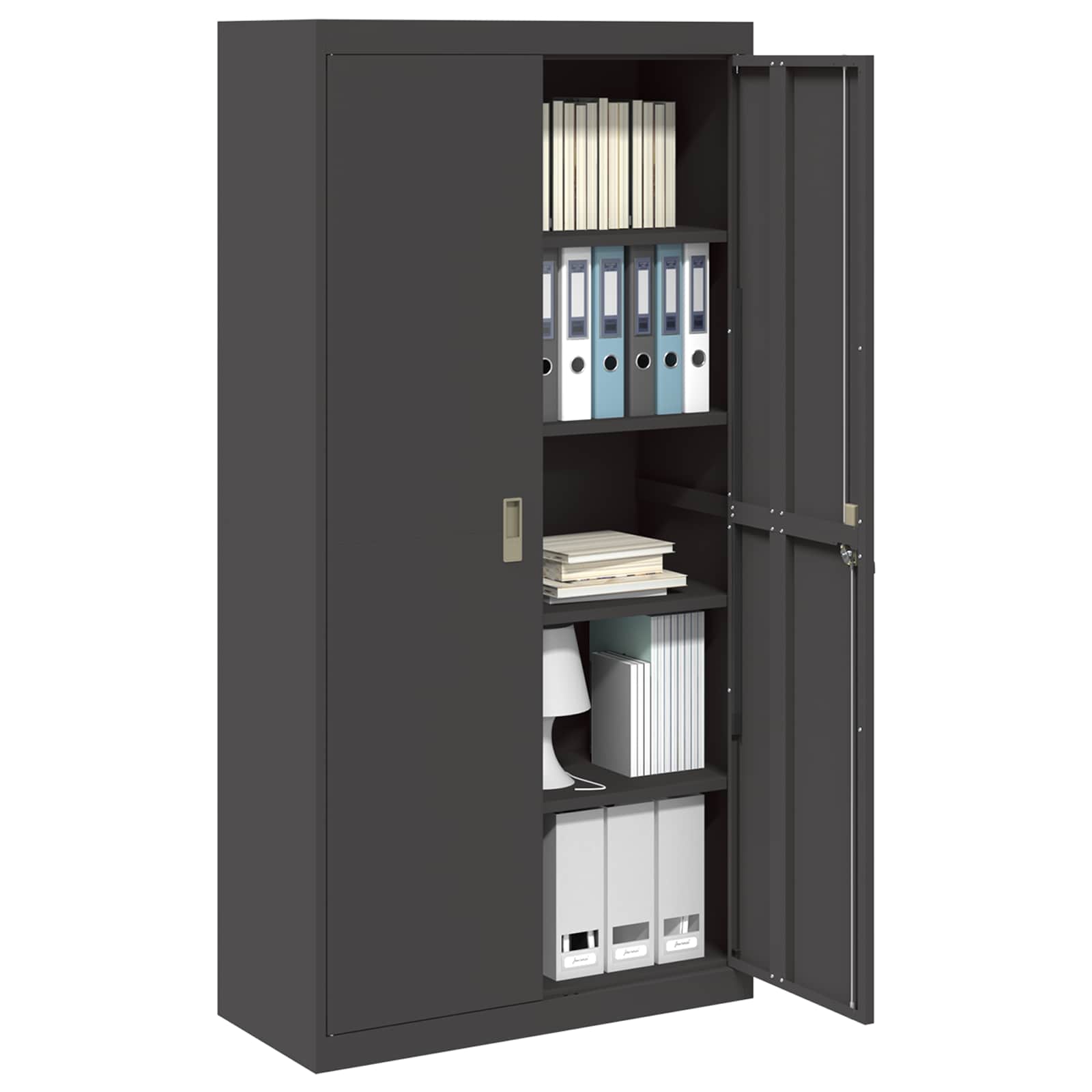 Storage Cabinet 2 pcs Black 90 x 40 x 180 cm Cold-Rolled Steel
