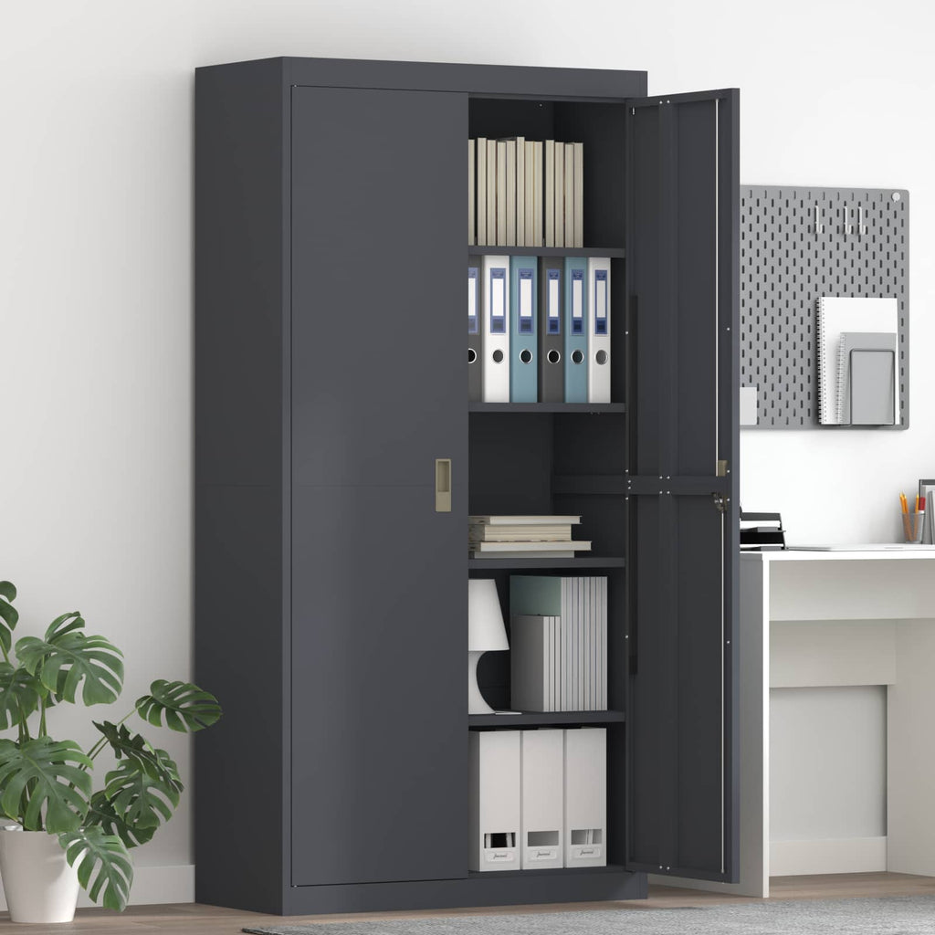 Storage Cabinet with Storage 2 pcs Anthracite 90 x 40 x 180 cm