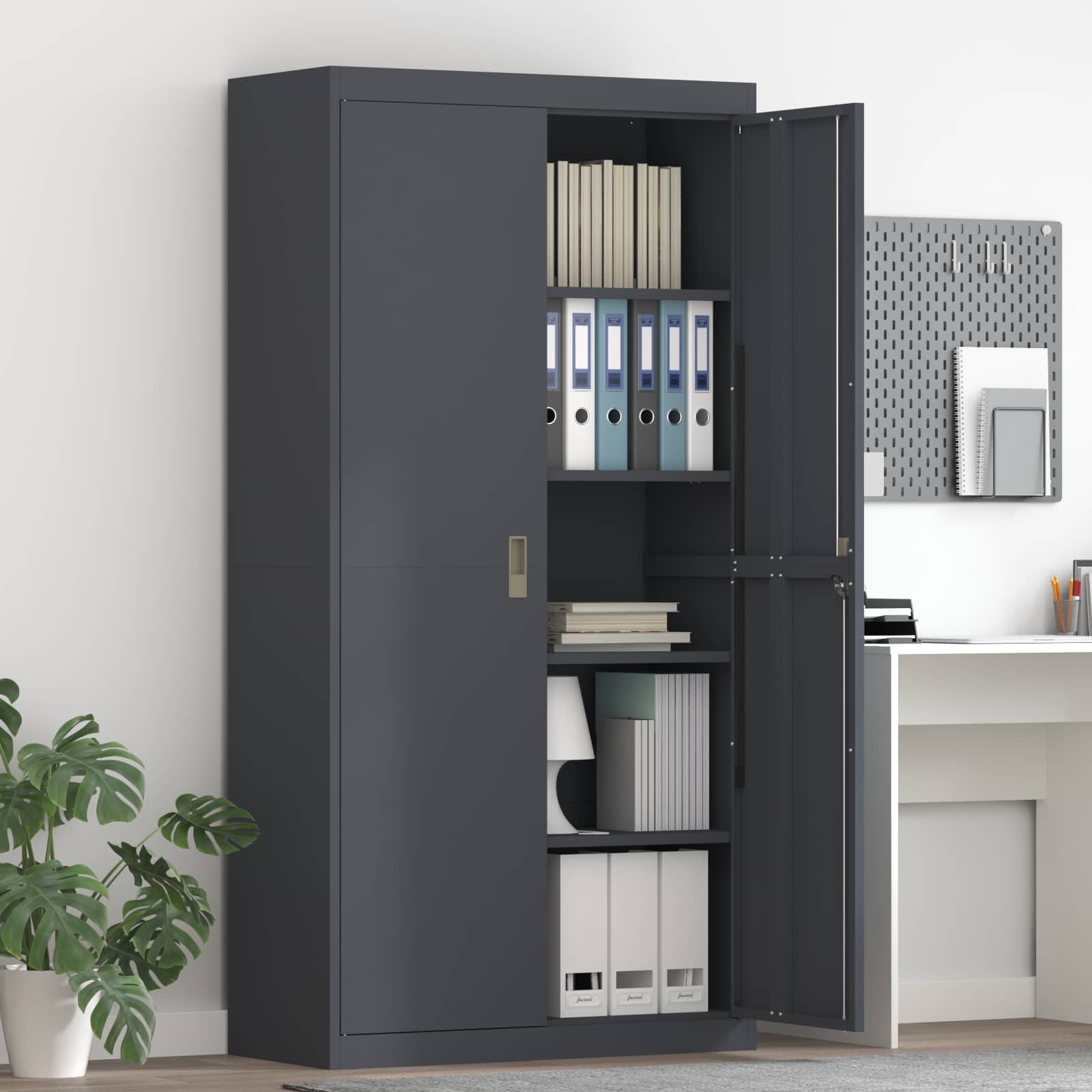 Storage Cabinet with Storage 2 pcs Anthracite 90 x 40 x 180 cm