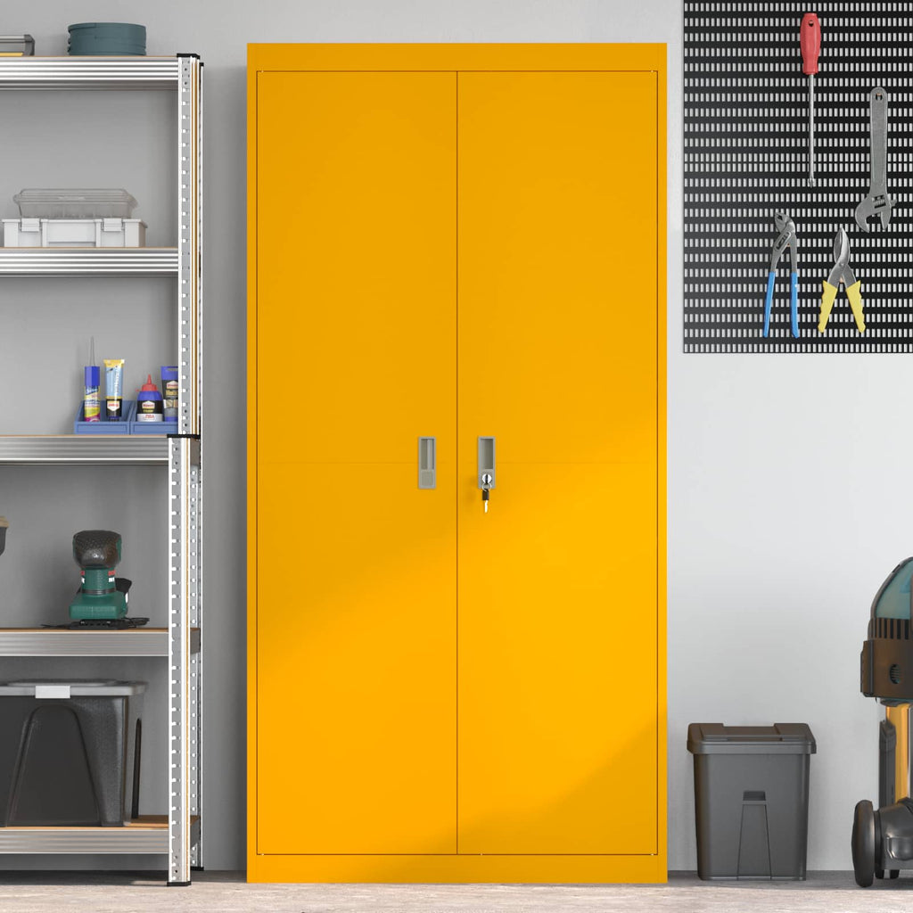Storage Cabinet 2 pcs Mustard Yellow 90 x 40 x 180 cm