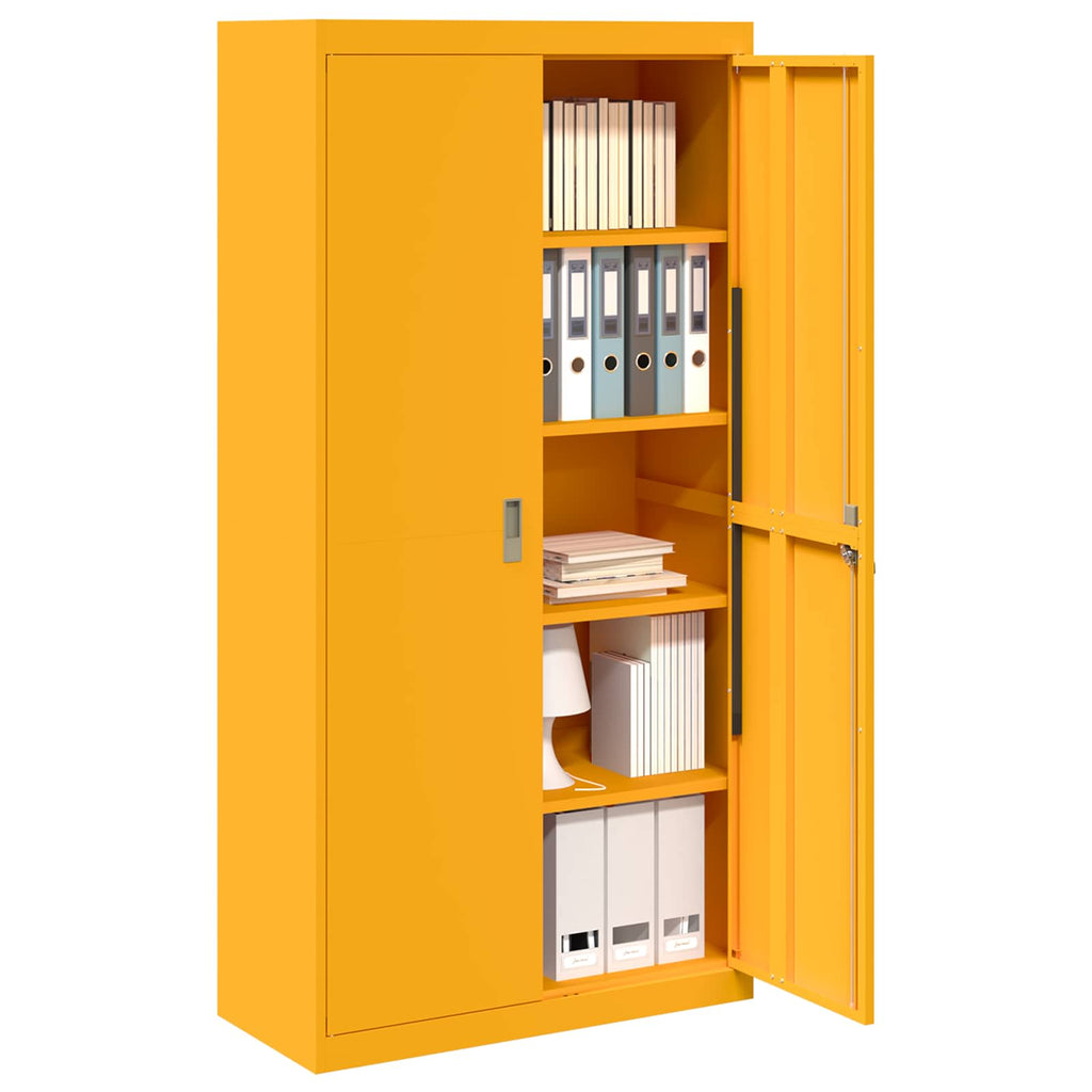 Storage Cabinet 2 pcs Mustard Yellow 90 x 40 x 180 cm