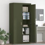 Storage Cabinet with Storage 2 pcs Olive Green 90 x 40 x 180 cm