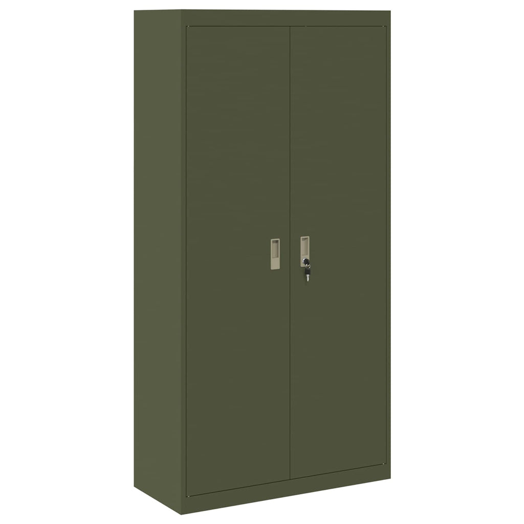 Storage Cabinet with Storage 2 pcs Olive Green 90 x 40 x 180 cm