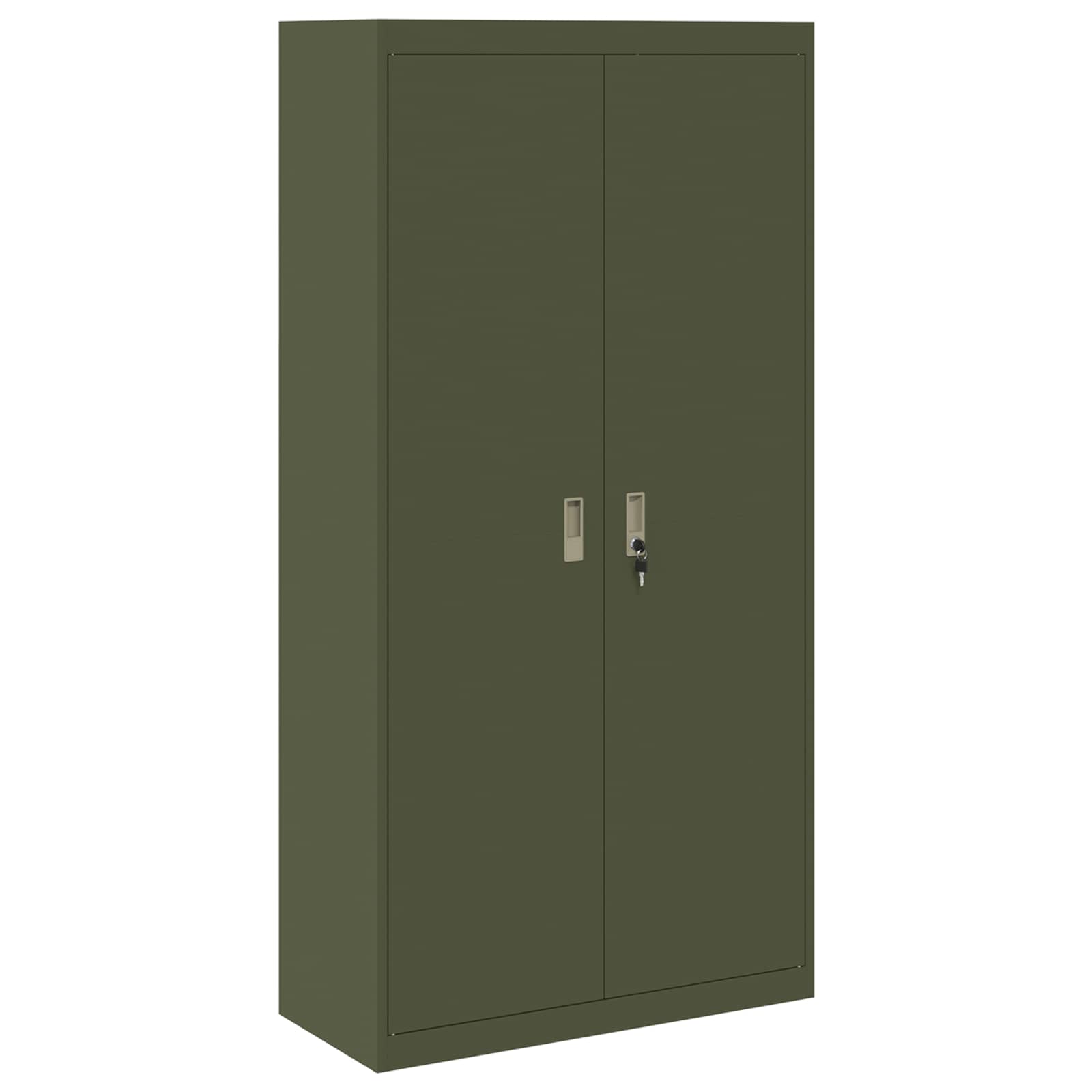 Storage Cabinet with Storage 2 pcs Olive Green 90 x 40 x 180 cm