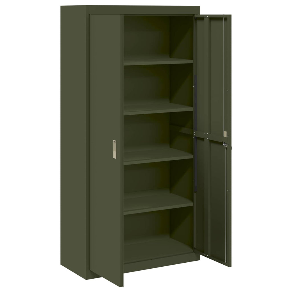Storage Cabinet with Storage 2 pcs Olive Green 90 x 40 x 180 cm