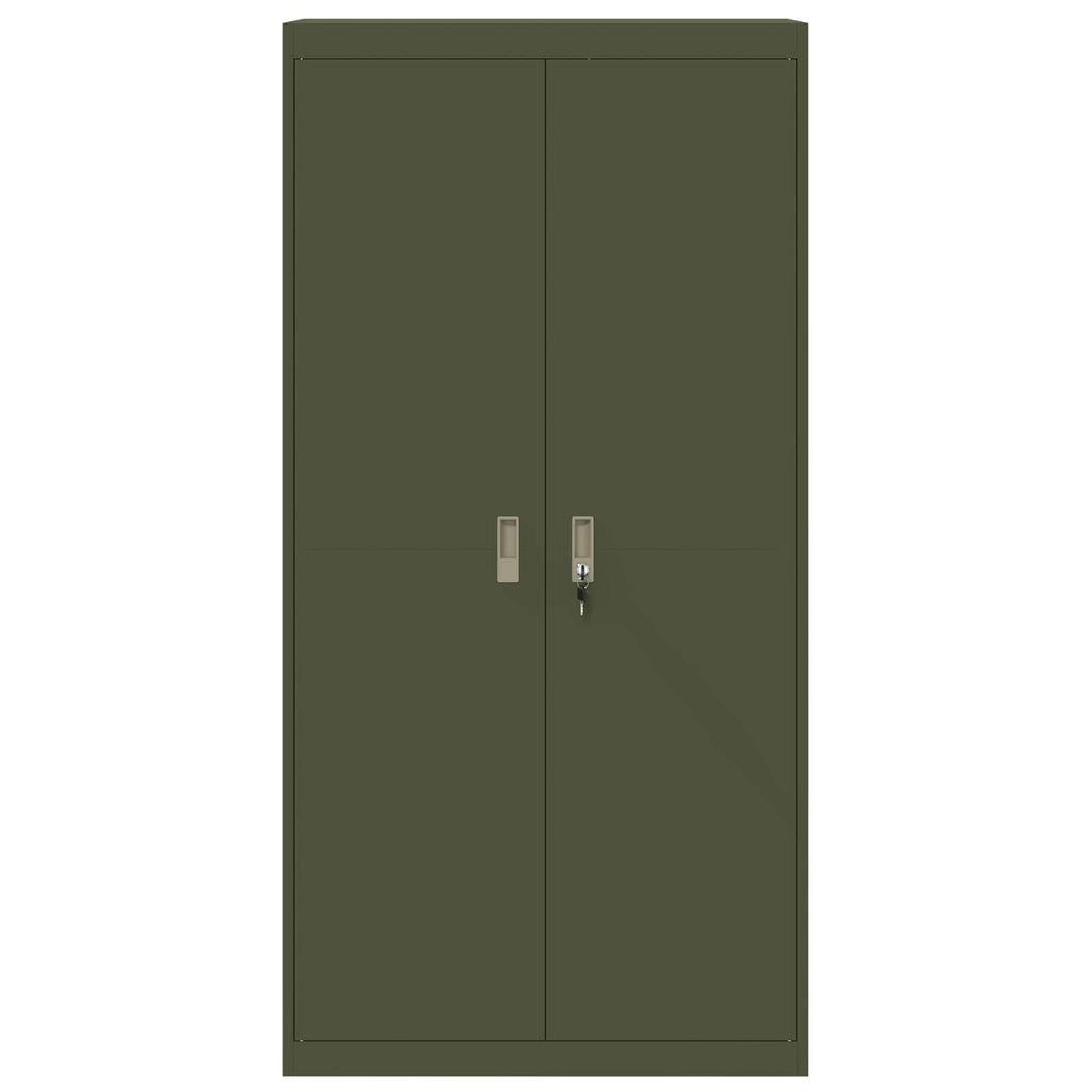 Storage Cabinet with Storage 2 pcs Olive Green 90 x 40 x 180 cm