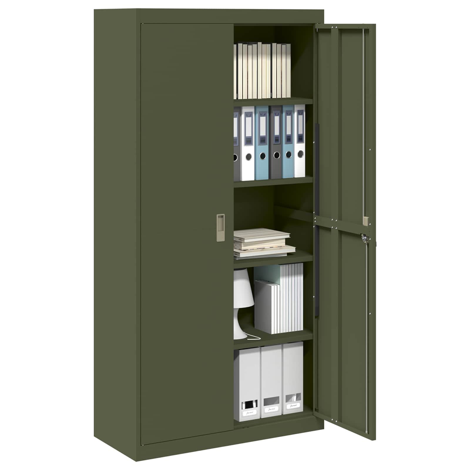 Storage Cabinet with Storage 2 pcs Olive Green 90 x 40 x 180 cm