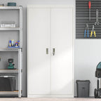 Storage Cabinet 2 pcs White 90 x 40 x 180 cm Cold-Rolled Steel