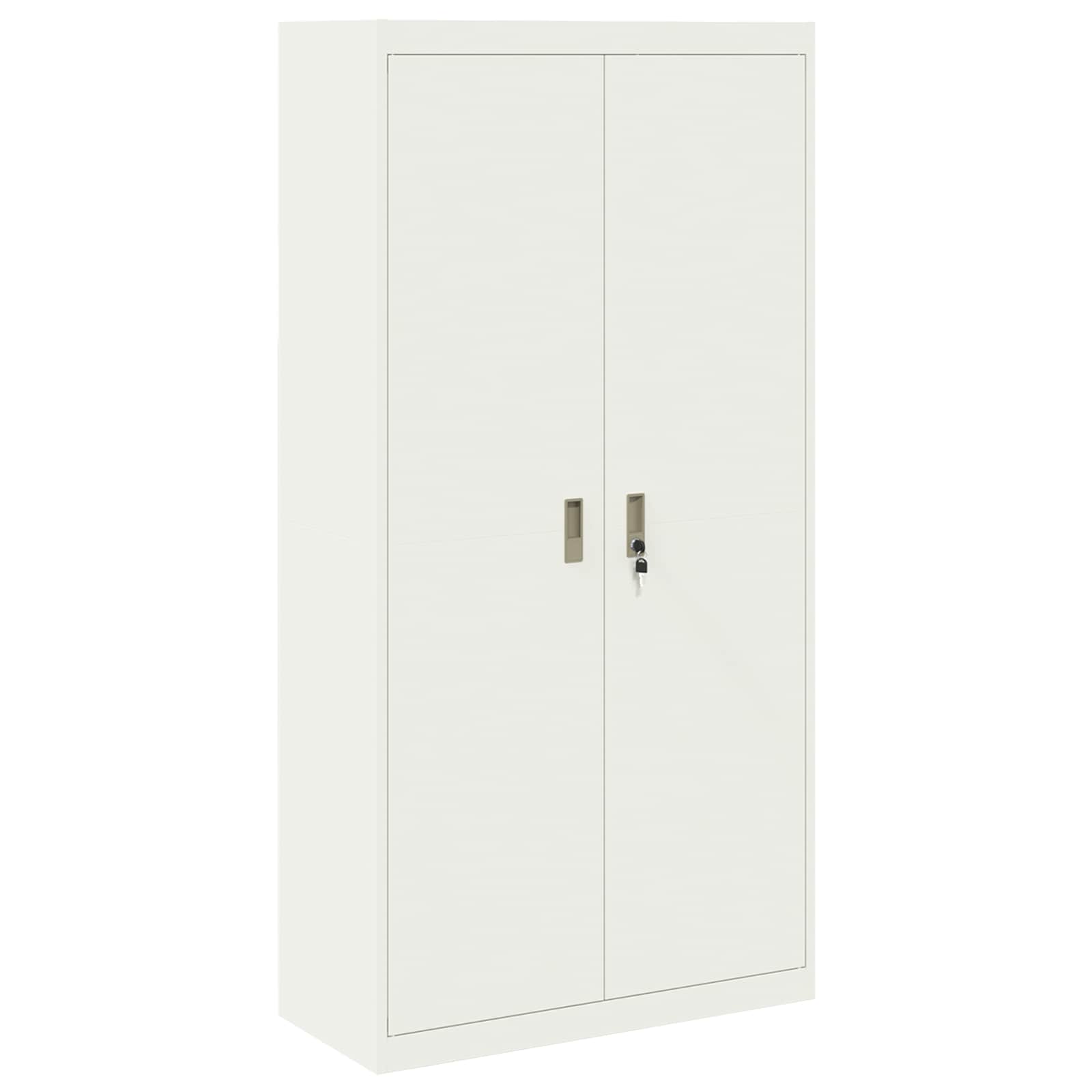 Storage Cabinet 2 pcs White 90 x 40 x 180 cm Cold-Rolled Steel