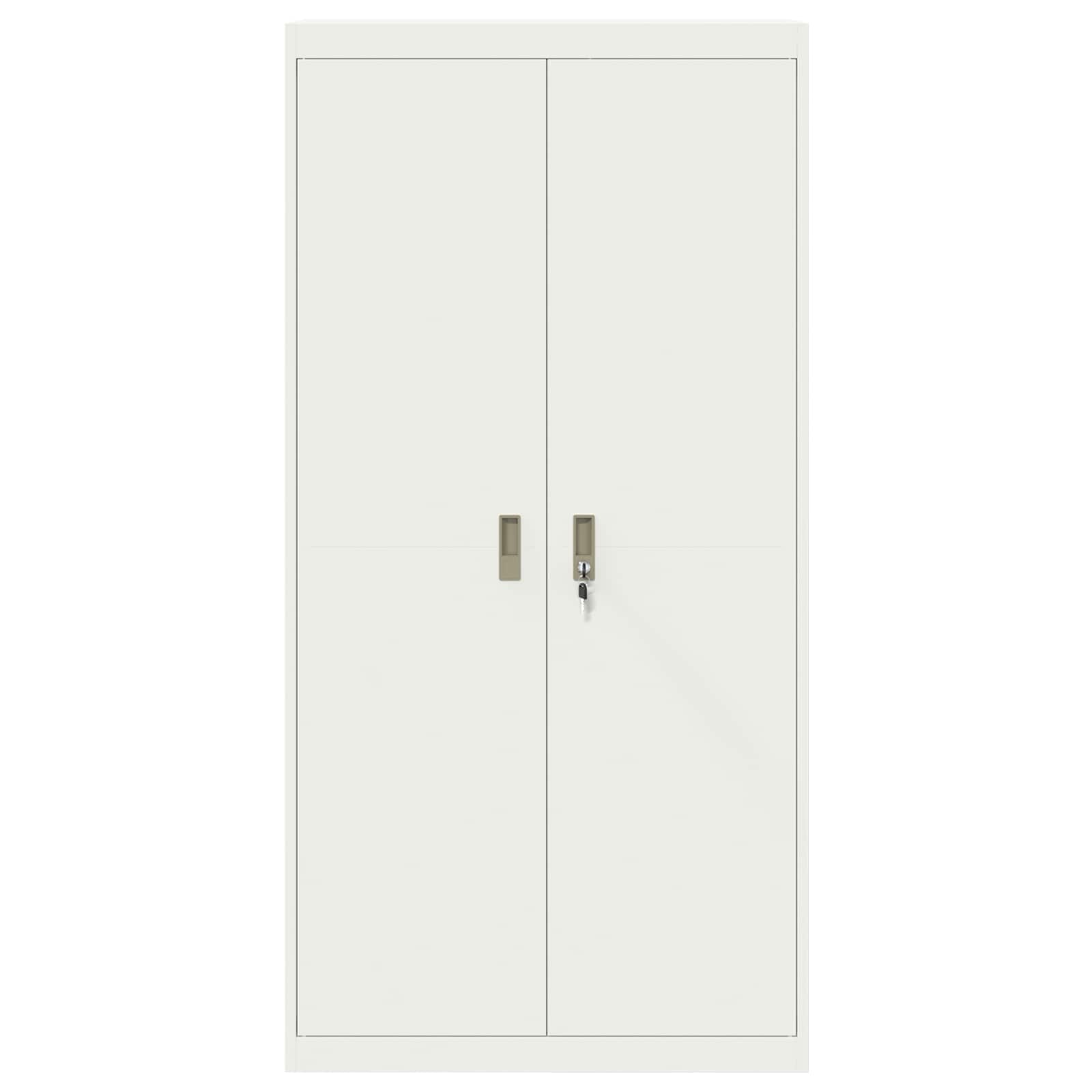Storage Cabinet 2 pcs White 90 x 40 x 180 cm Cold-Rolled Steel