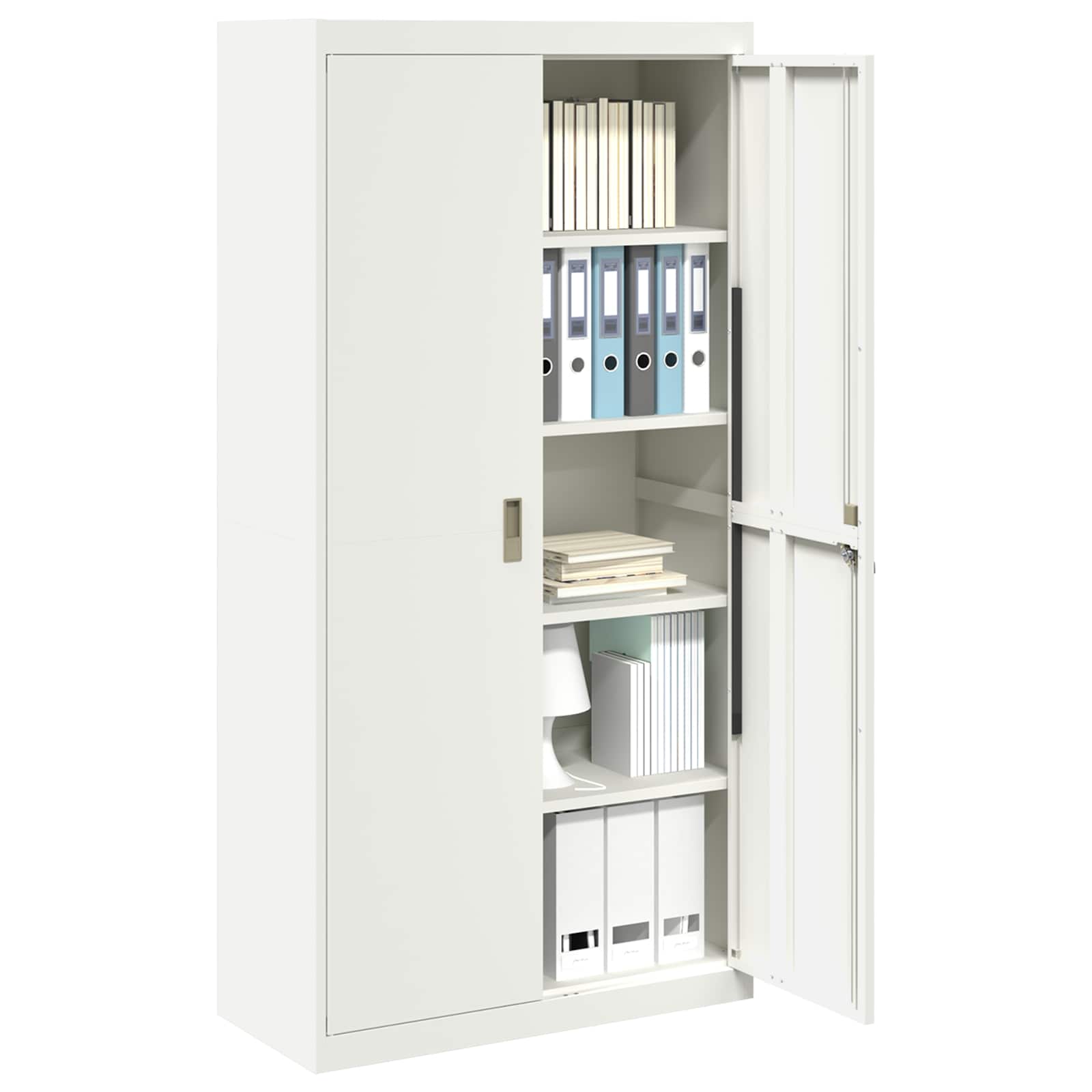 Storage Cabinet 2 pcs White 90 x 40 x 180 cm Cold-Rolled Steel