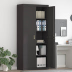 Storage Cabinet 2 pcs Black 90 x 40 x 200 cm Cold-Rolled Steel