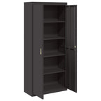 Storage Cabinet 2 pcs Black 90 x 40 x 200 cm Cold-Rolled Steel