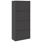 Storage Cabinet 2 pcs Black 90 x 40 x 200 cm Cold-Rolled Steel