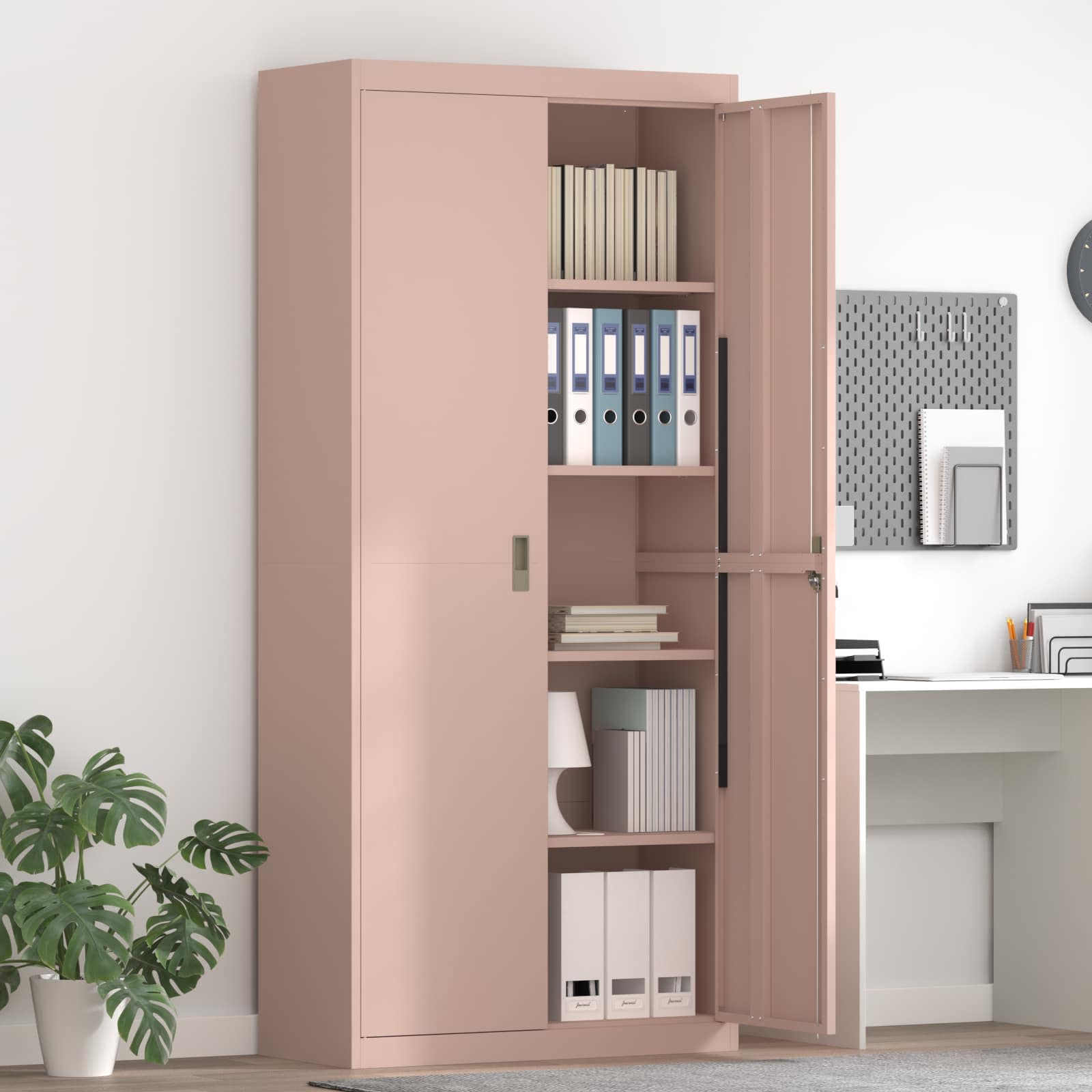 Storage Cabinet 2 pcs Pink 90 x 40 x 200 cm Cold-Rolled Steel