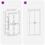 Storage Cabinet with Storage 2 pcs Anthracite 90 x 40 x 200 cm