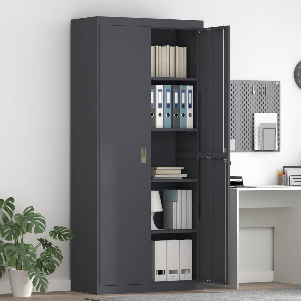 Storage Cabinet with Storage 2 pcs Anthracite 90 x 40 x 200 cm