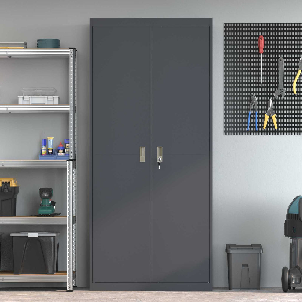 Storage Cabinet with Storage 2 pcs Anthracite 90 x 40 x 200 cm
