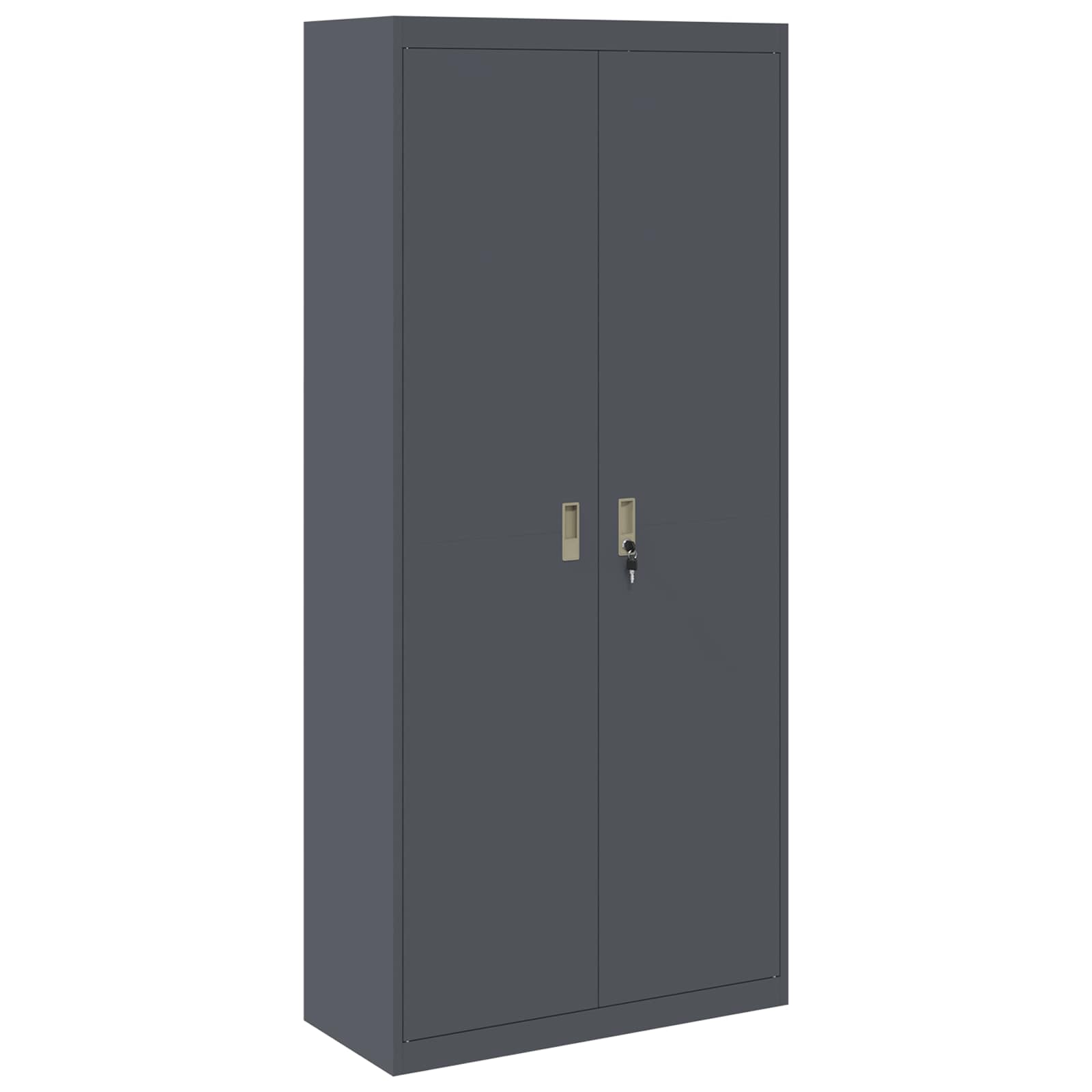 Storage Cabinet with Storage 2 pcs Anthracite 90 x 40 x 200 cm