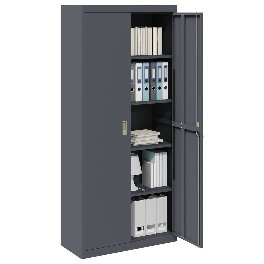 Storage Cabinet with Storage 2 pcs Anthracite 90 x 40 x 200 cm