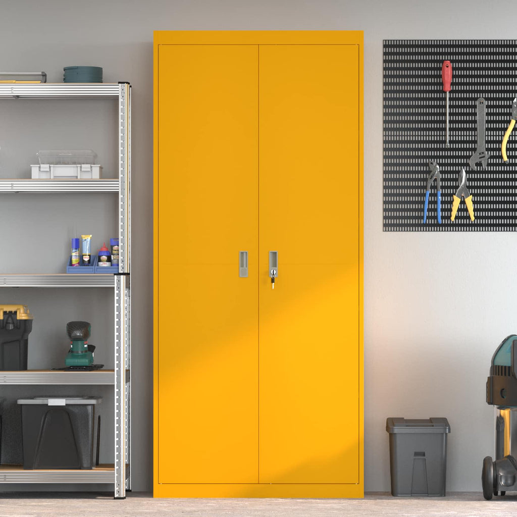 Storage Cabinet 2 pcs Mustard Yellow 90 x 40 x 200 cm