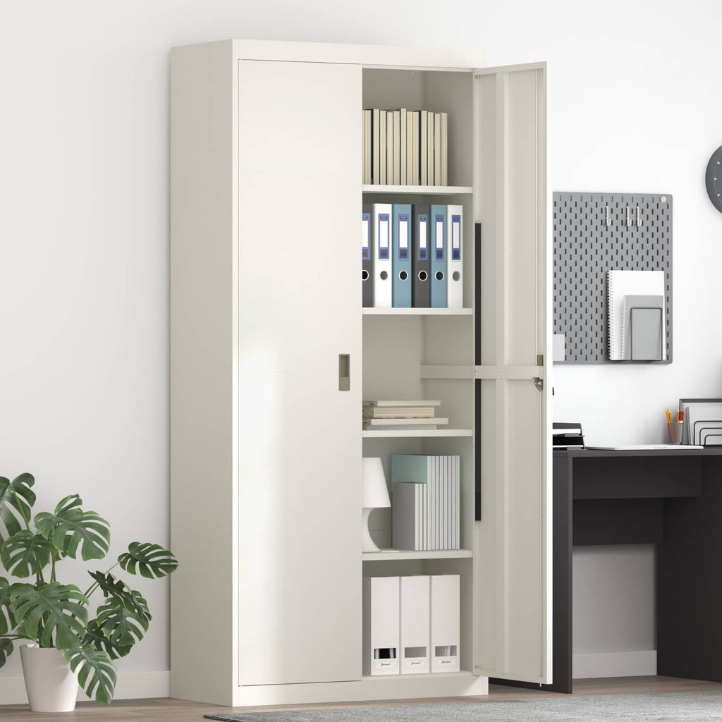 Storage Cabinet 2 pcs White 90 x 40 x 200 cm Cold-Rolled Steel