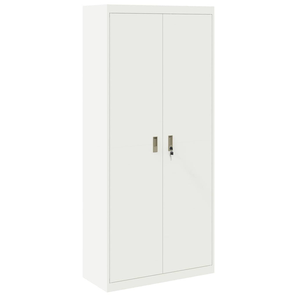 Storage Cabinet 2 pcs White 90 x 40 x 200 cm Cold-Rolled Steel