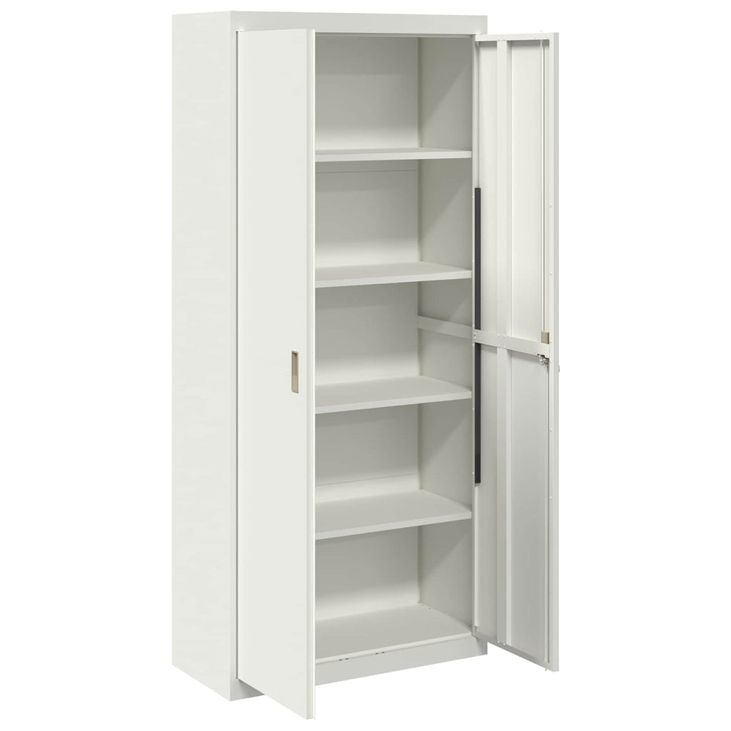 Storage Cabinet 2 pcs White 90 x 40 x 200 cm Cold-Rolled Steel