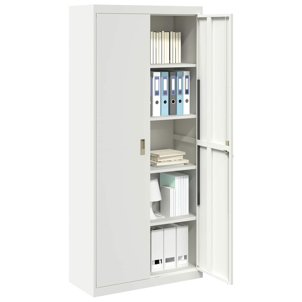Storage Cabinet 2 pcs White 90 x 40 x 200 cm Cold-Rolled Steel