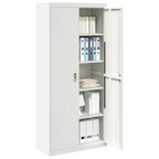 Storage Cabinet 2 pcs White 90 x 40 x 200 cm Cold-Rolled Steel