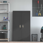 Storage Cabinet 2 pcs Black 80 x 40 x140 cm Cold-Rolled Steel