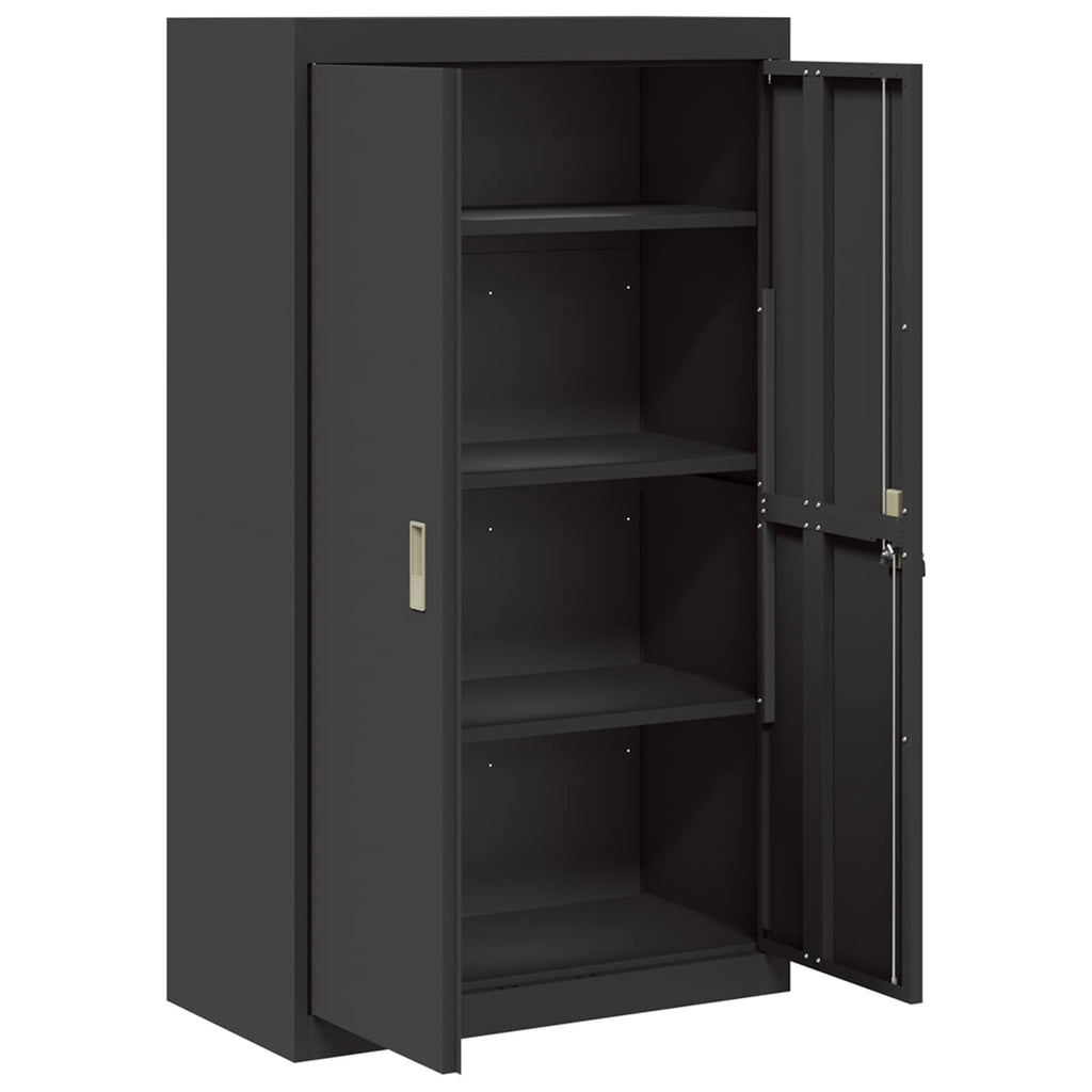Storage Cabinet 2 pcs Black 80 x 40 x140 cm Cold-Rolled Steel