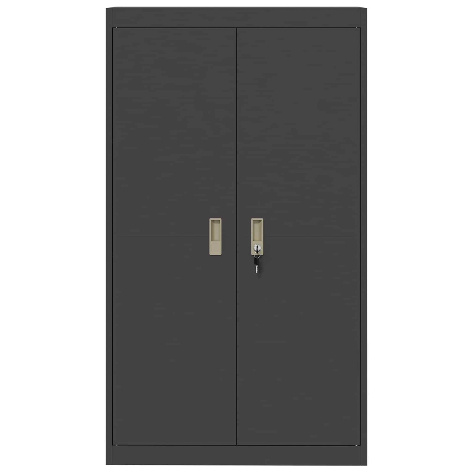 Storage Cabinet 2 pcs Black 80 x 40 x140 cm Cold-Rolled Steel