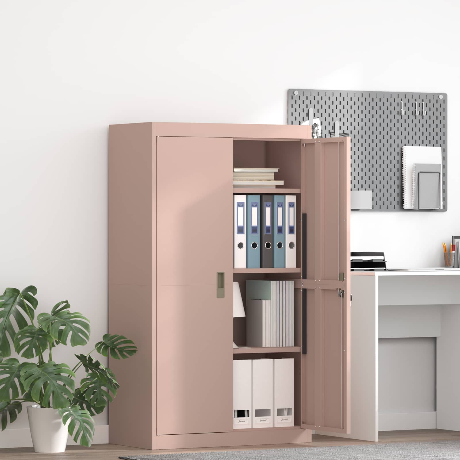 Storage Cabinet 2 pcs Pink 80 x 40 x140 cm Cold-Rolled Steel