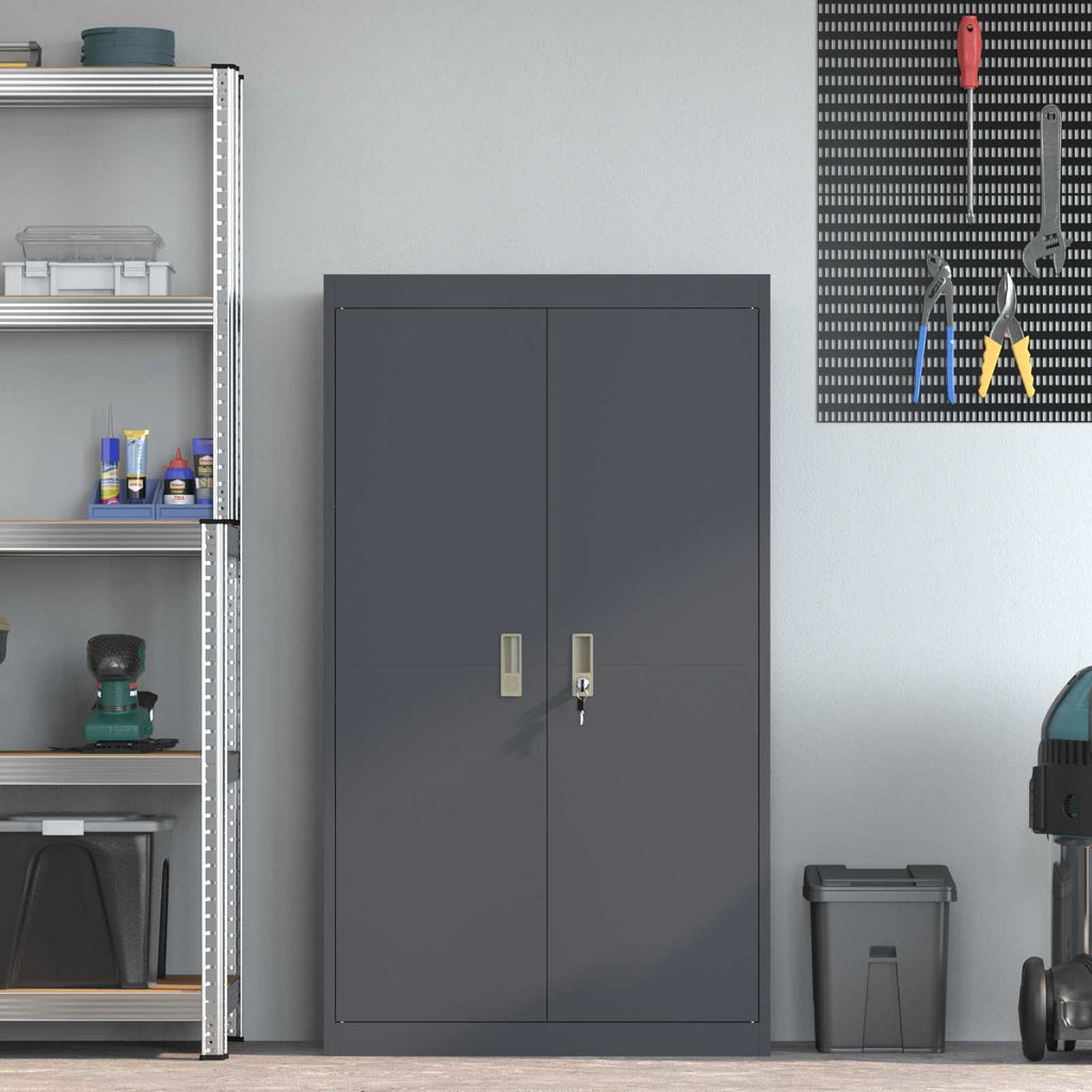 Storage Cabinet with Storage 2 pcs Anthracite 80 x 40 x140 cm