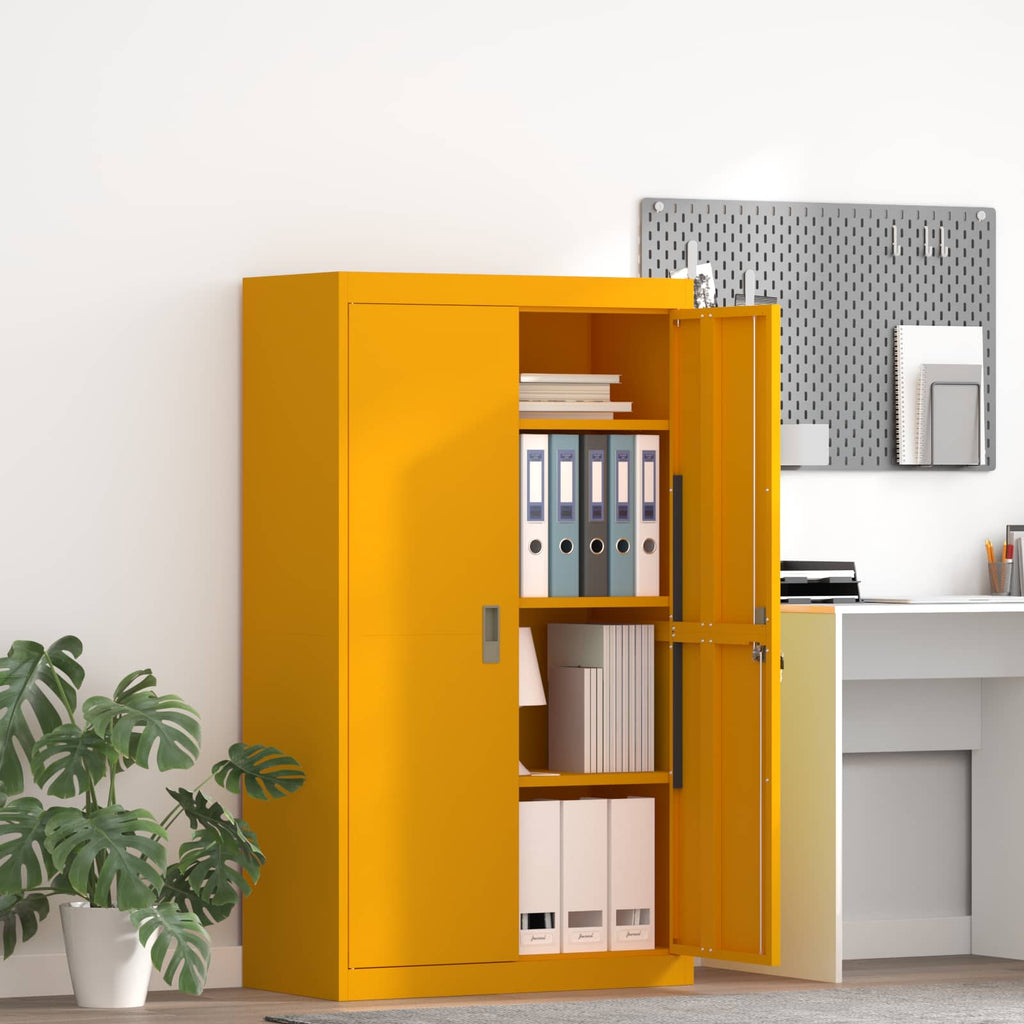 Storage Cabinet 2 pcs Mustard Yellow 80 x 40 x140 cm