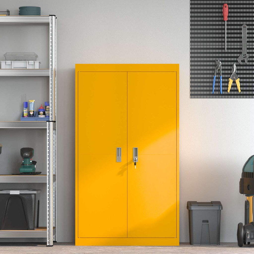 Storage Cabinet 2 pcs Mustard Yellow 80 x 40 x140 cm