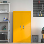 Storage Cabinet 2 pcs Mustard Yellow 80 x 40 x140 cm
