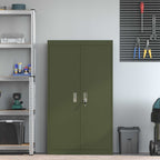 Storage Cabinet with Storage 2 pcs Olive Green 80 x 40 x140 cm