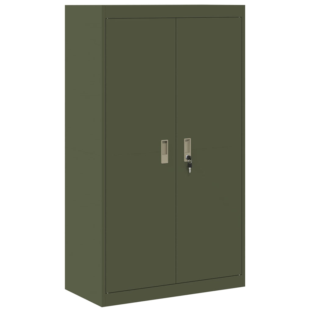 Storage Cabinet with Storage 2 pcs Olive Green 80 x 40 x140 cm