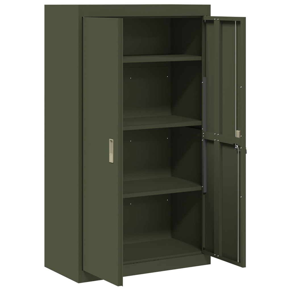 Storage Cabinet with Storage 2 pcs Olive Green 80 x 40 x140 cm