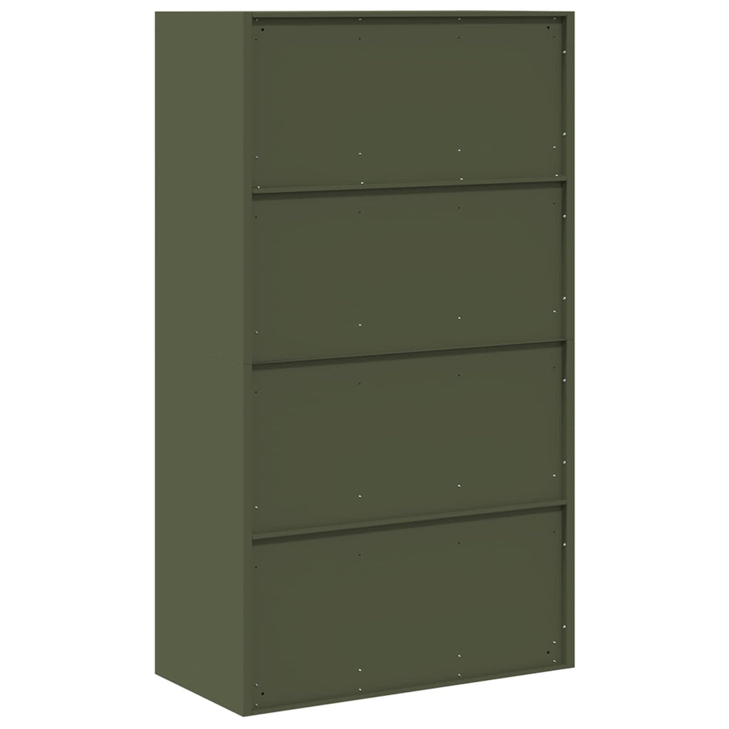 Storage Cabinet with Storage 2 pcs Olive Green 80 x 40 x140 cm