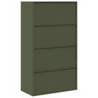Storage Cabinet with Storage 2 pcs Olive Green 80 x 40 x140 cm