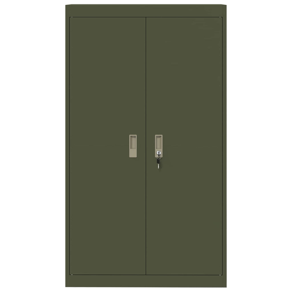Storage Cabinet with Storage 2 pcs Olive Green 80 x 40 x140 cm