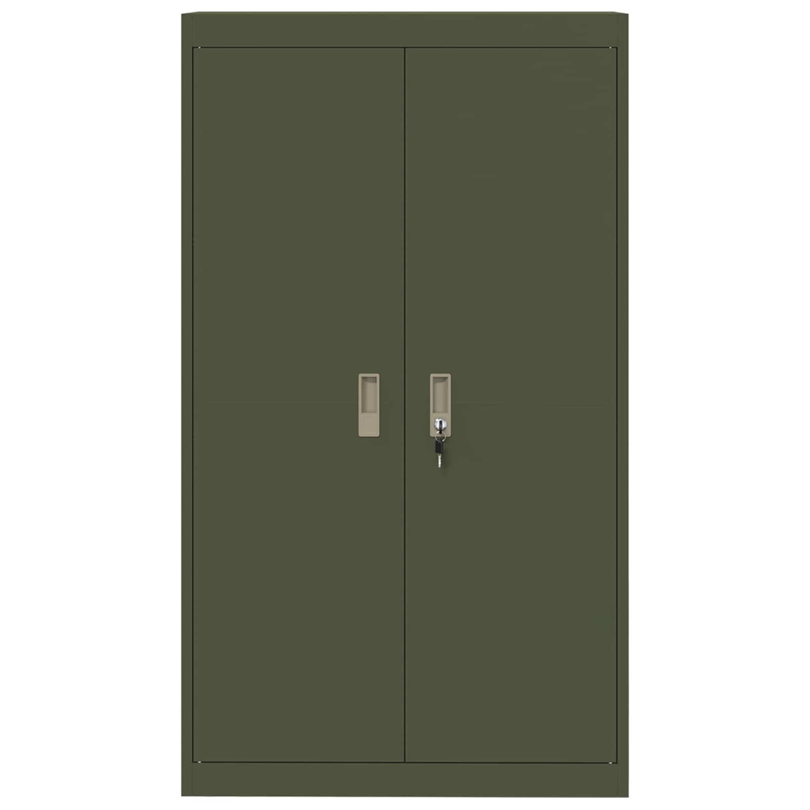 Storage Cabinet with Storage 2 pcs Olive Green 80 x 40 x140 cm